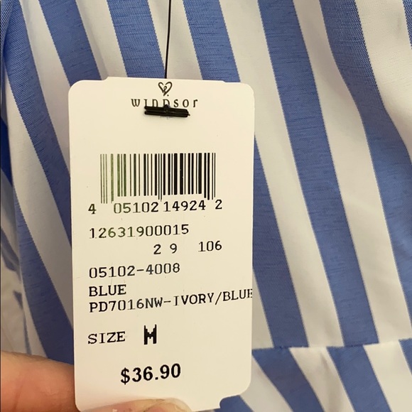 Blue and White Striped Summer Dress - Picture 4 of 4